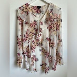 Sheer floral blouse